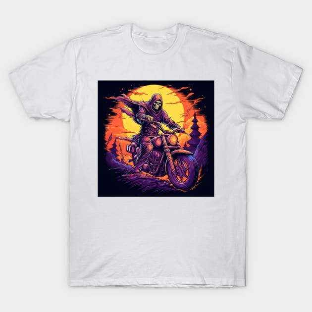 Epic Grim Reaper Motorcycle T-Shirt by pako-valor